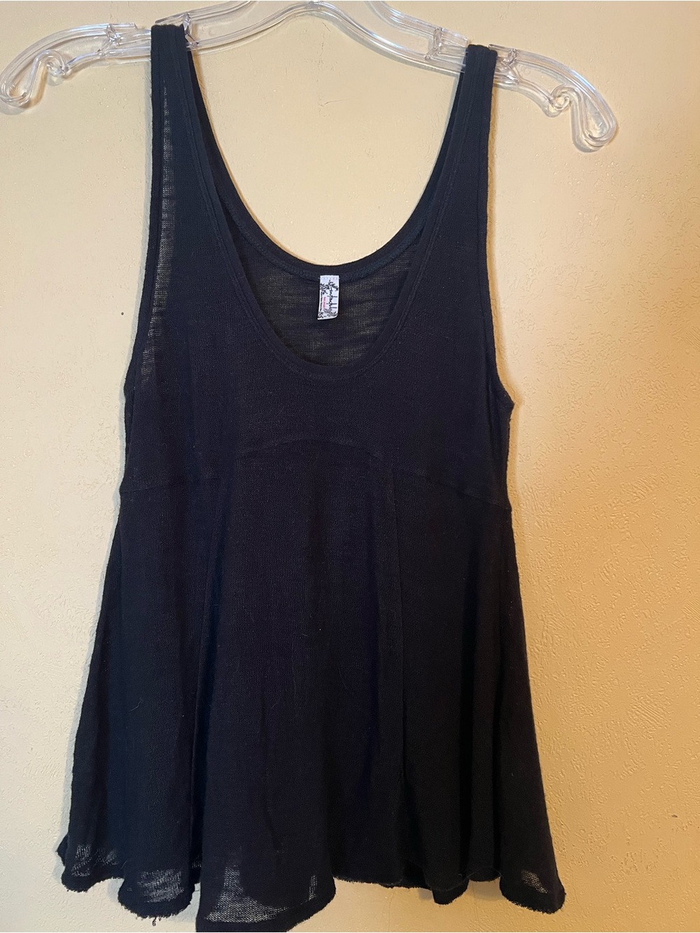 Intimately by Free People Flared Black Scoop Neck Tank Top
